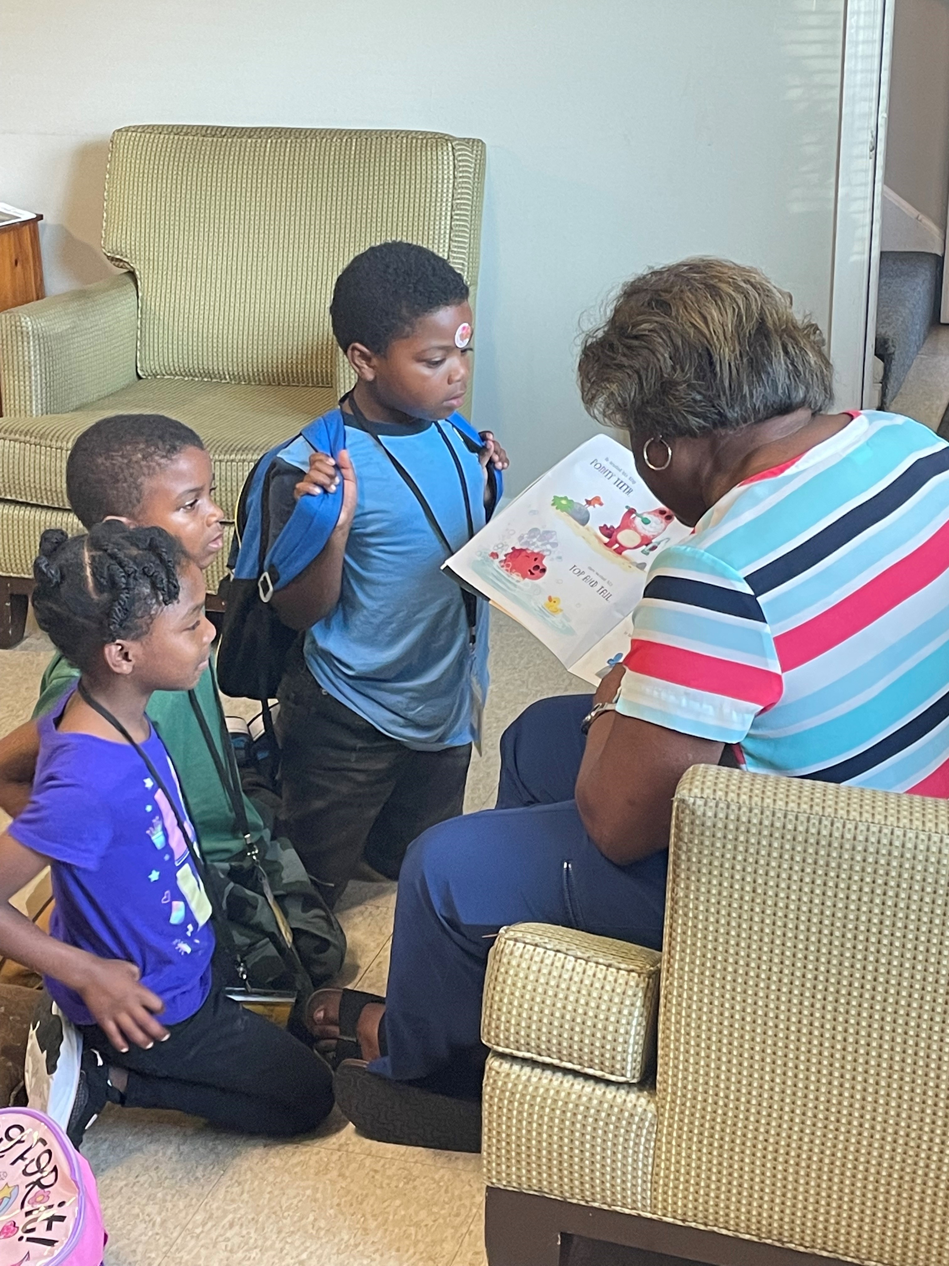 Children listening during story time